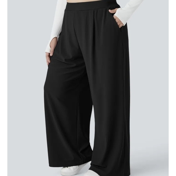 HALARA Pants - HALARA Black Wide-Leg High Waist Lounge Pants